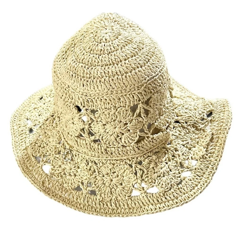 Ted BAKER Haris Floral Cut-Out Rafia Hat